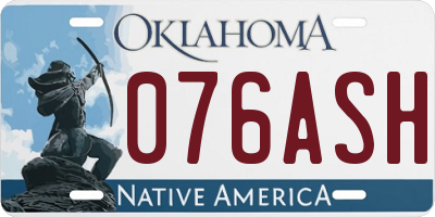 OK license plate 076ASH