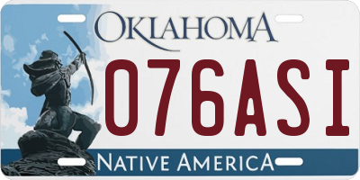 OK license plate 076ASI