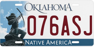 OK license plate 076ASJ