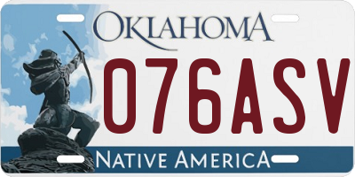 OK license plate 076ASV
