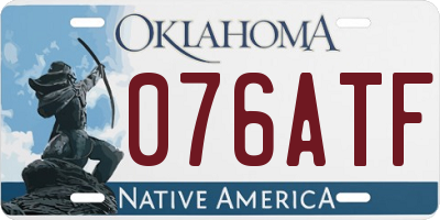OK license plate 076ATF