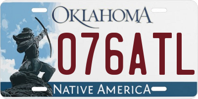 OK license plate 076ATL