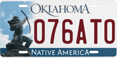 OK license plate 076ATO