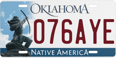 OK license plate 076AYE