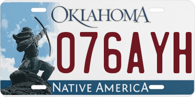 OK license plate 076AYH