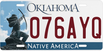 OK license plate 076AYQ