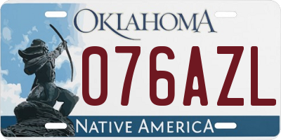 OK license plate 076AZL