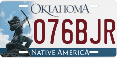 OK license plate 076BJR