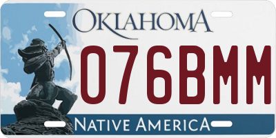 OK license plate 076BMM