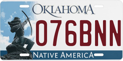 OK license plate 076BNN