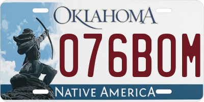 OK license plate 076BOM
