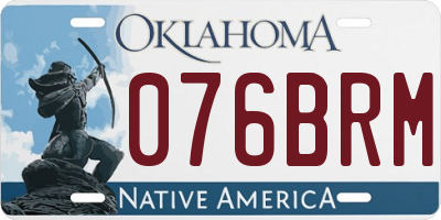 OK license plate 076BRM