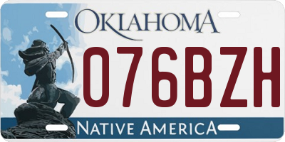 OK license plate 076BZH