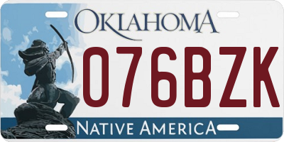 OK license plate 076BZK