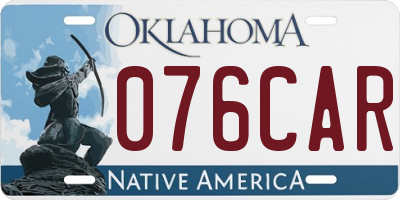 OK license plate 076CAR