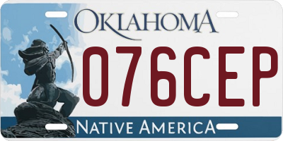 OK license plate 076CEP
