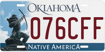 OK license plate 076CFF