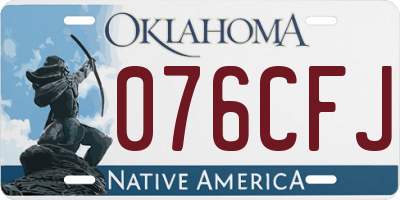 OK license plate 076CFJ