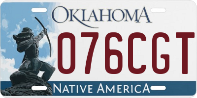 OK license plate 076CGT