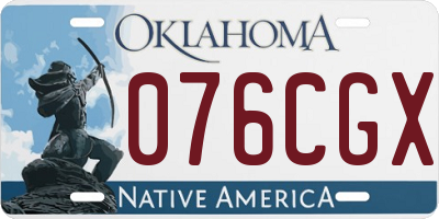 OK license plate 076CGX
