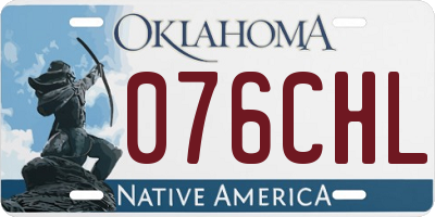 OK license plate 076CHL