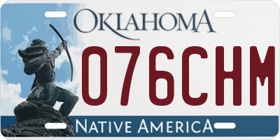 OK license plate 076CHM