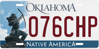 OK license plate 076CHP