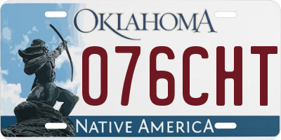 OK license plate 076CHT