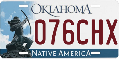 OK license plate 076CHX