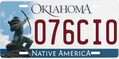 OK license plate 076CIO