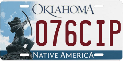 OK license plate 076CIP