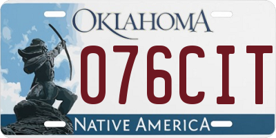 OK license plate 076CIT