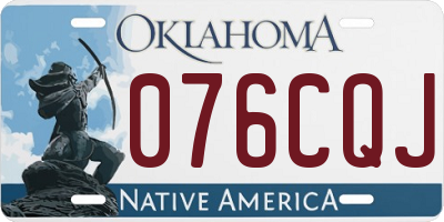OK license plate 076CQJ
