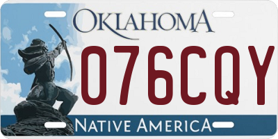 OK license plate 076CQY