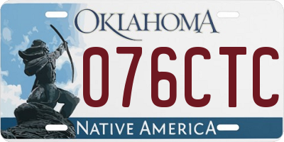 OK license plate 076CTC