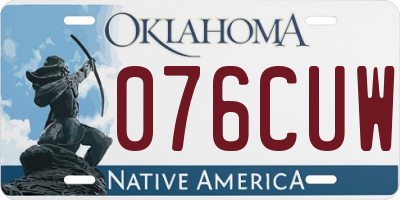 OK license plate 076CUW