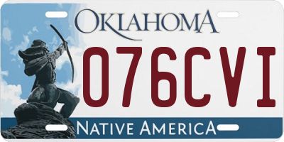 OK license plate 076CVI