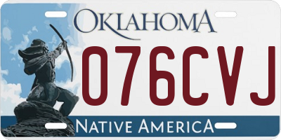 OK license plate 076CVJ