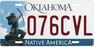 OK license plate 076CVL