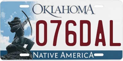 OK license plate 076DAL