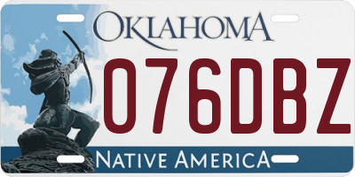 OK license plate 076DBZ