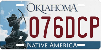 OK license plate 076DCP