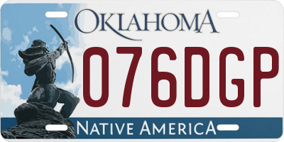OK license plate 076DGP