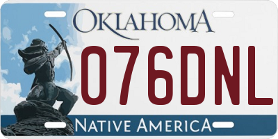 OK license plate 076DNL