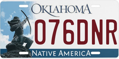 OK license plate 076DNR