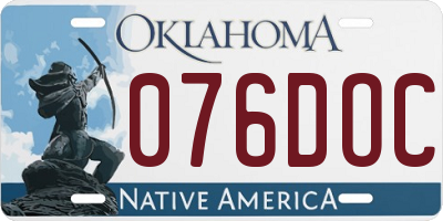 OK license plate 076DOC