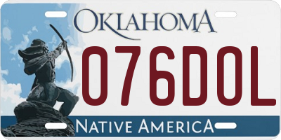 OK license plate 076DOL