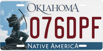 OK license plate 076DPF