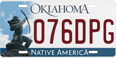 OK license plate 076DPG