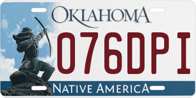 OK license plate 076DPI